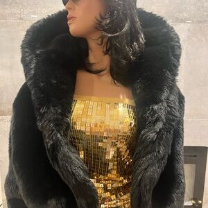 Authentic Baby Phat Black Faux Fur XL